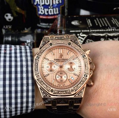 New Style Audemars Piguet Royal Oak "Tattoo" Watches - Rose Gold Chronograph